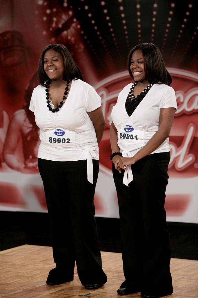 Philadelphia Contestants: L-R: Maleah Flowers and Malissa Flowers, 16, Philadelphia, PA auditioning on the 7th season of American Idol.