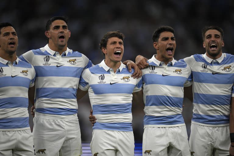 La camiseta tradicional de los Pumas, que utilizó en el debut ante Inglaterra y los triunfos ante Samoa y Chile