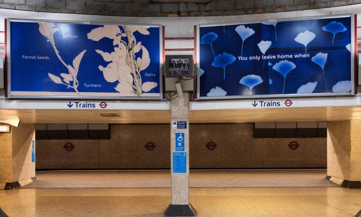 <span>Joy Gregory’s A Taste of Home in the rotunda of Heathrow Terminal 4 underground station.</span><span>Photograph: Thierry Bal</span>