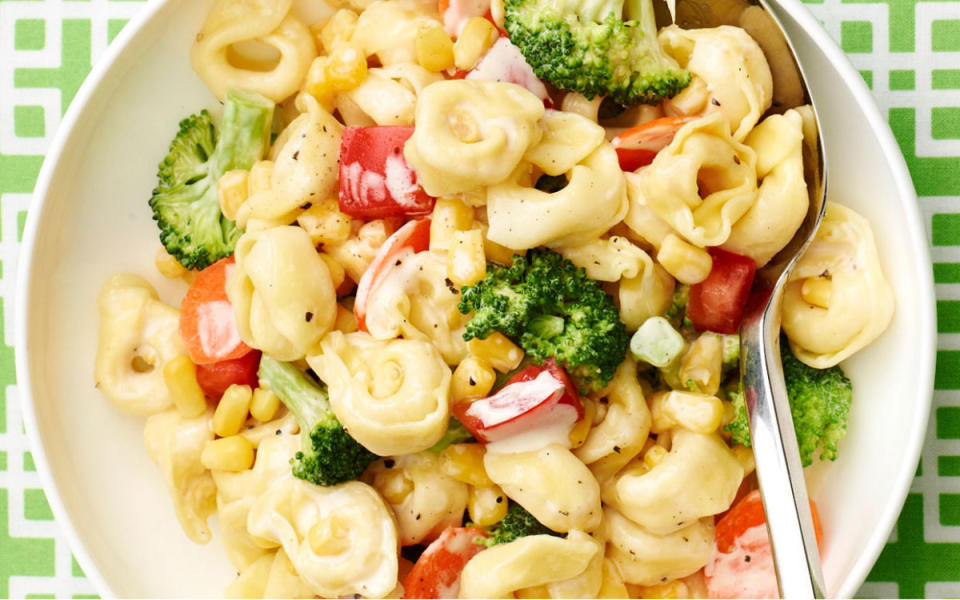 <p>Andrew Purcell, Carrie Purcell & Heather Chontos</p><p>A total picnic-worthy side dish.<br></p><p><strong>Get the recipe: <a href="https://parade.com/306285/parade/tortellini-pasta-salad/" rel="nofollow noopener" target="_blank" data-ylk="slk:Easy Tortellini Pasta Salad With Caesar Dressing;elm:context_link;itc:0;sec:content-canvas" class="link ">Easy Tortellini Pasta Salad With Caesar Dressing</a></strong></p>