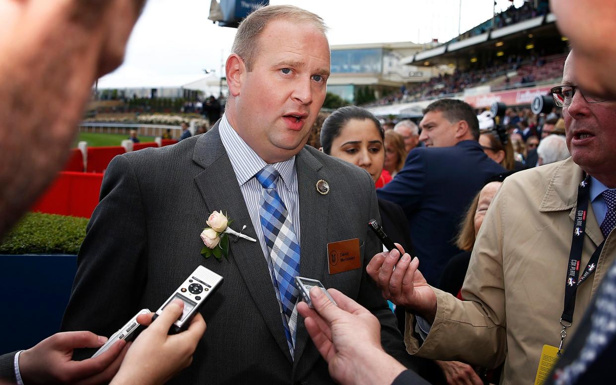 Trainer David Menuisier speaks after winning race 8 the Crystal Mile during Cox Plate Day at Mooney Valley Racecourse on October 26, 2019 in Melbourne, Australia