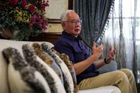 Malaysia's former Prime Minister Najib Razak speaks during an interview with Reuters in Kuala Lumpur