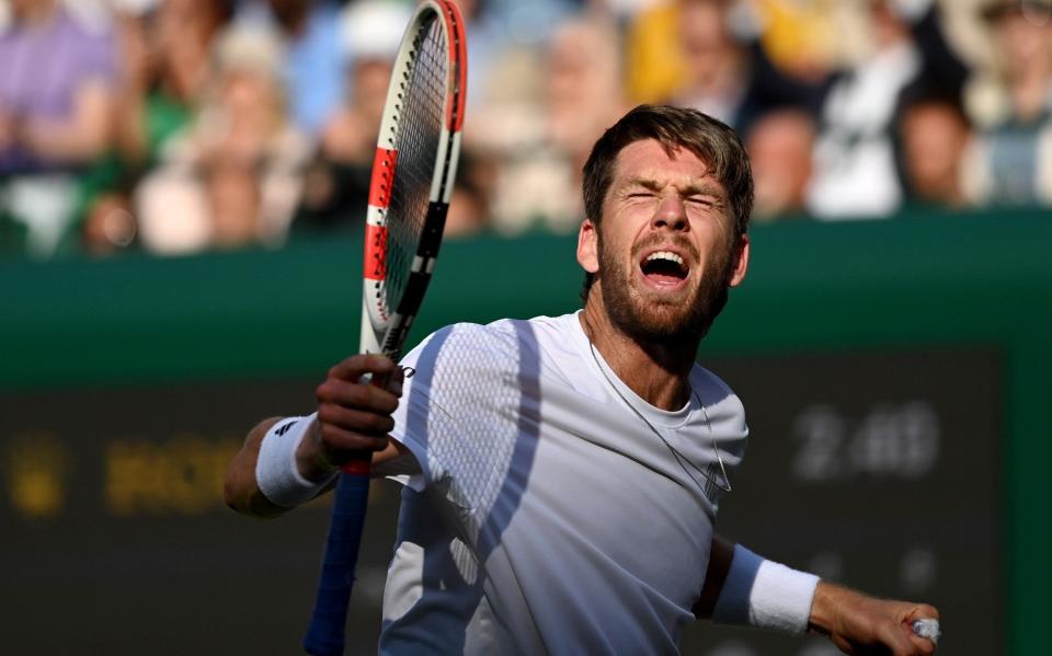 Norrie punches the air after beating David Goffin in the quarter-finals - GETTY IMAGES