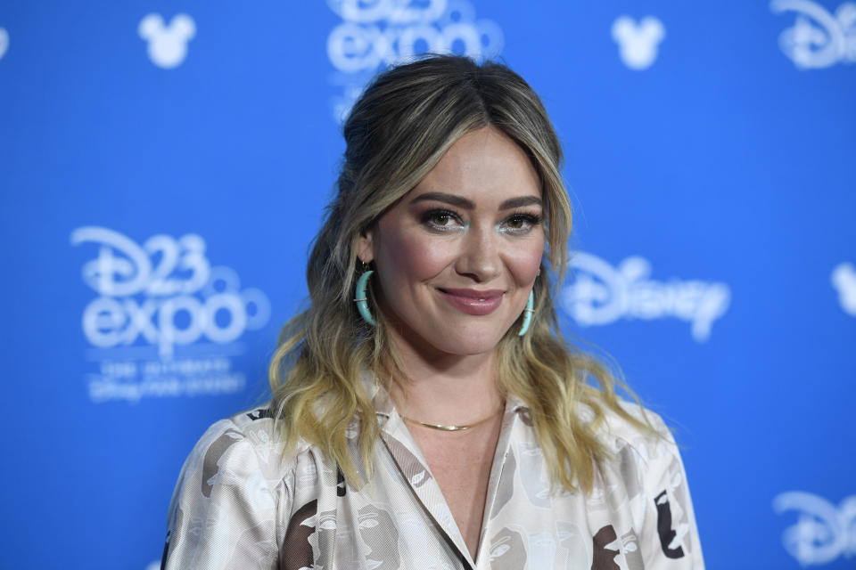 ANAHEIM, CALIFORNIA - AUGUST 23: Hilary Duff attends D23 Disney+ Showcase at Anaheim Convention Center on August 23, 2019 in Anaheim, California. (Photo by Frazer Harrison/Getty Images)