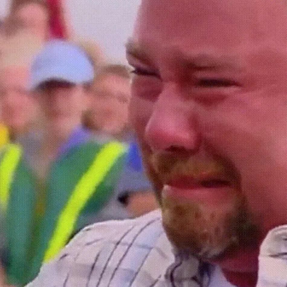 close up of a man crying