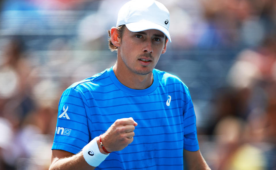 Alex de Minaur, pictured here in action against Daniil Medvedev at the Canadian Open.