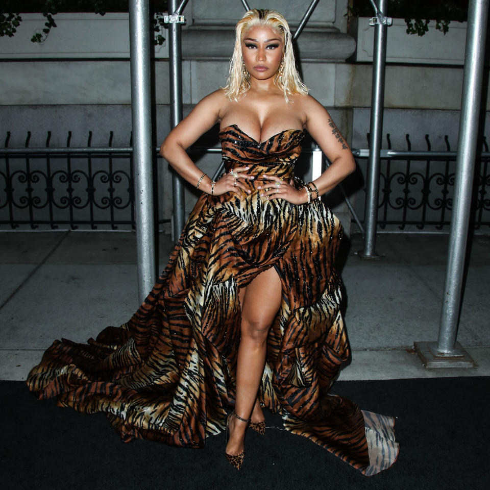 Nicki Minaj arrives at Harper’s Bazaar Icons party in NYC on Sept. 7, 2018. - Credit: Image Press Agency/MEGA