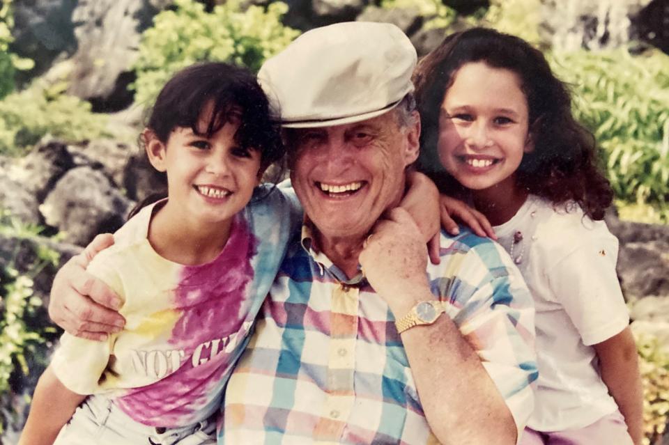 Bob Blum with his granddaughters in 1995.
