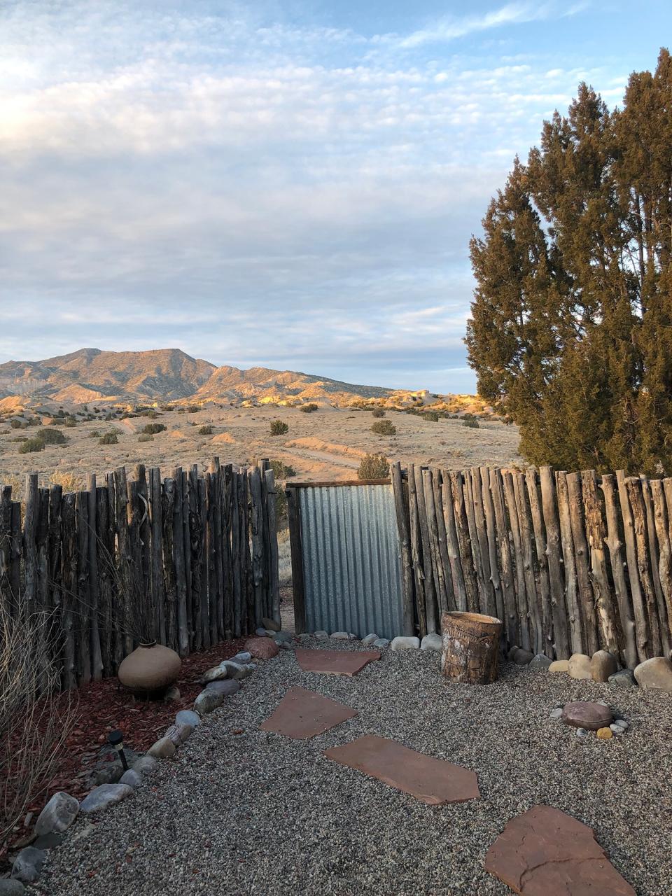 We rented a peaceful house in a ranch in El Rito near Abiquiu. This place is very special and known for the landscapes that inspired Georgia O’Keeffe. Coyotes were our visitors.