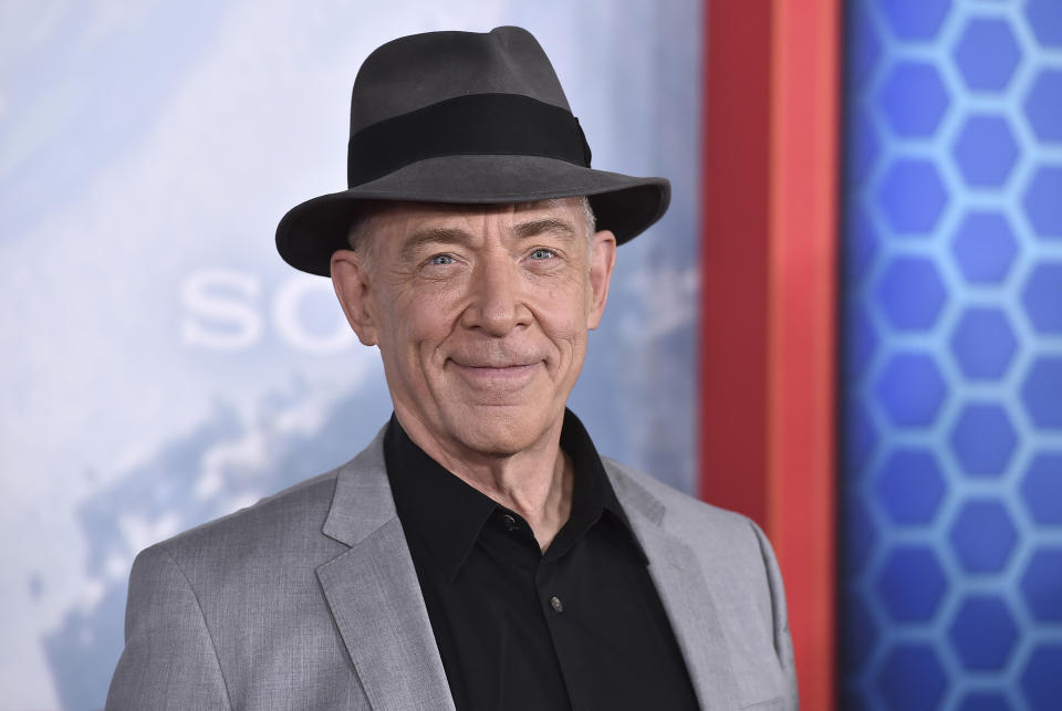 FILE - J.K. Simmons arrives at the premiere of "Spider-Man: No Way Home" at the Regency Village Theater on Monday, Dec. 13, 2021, in Los Angeles. Simmons turns 67 on Feb, 9. (Photo by Jordan Strauss/Invision/AP, File)