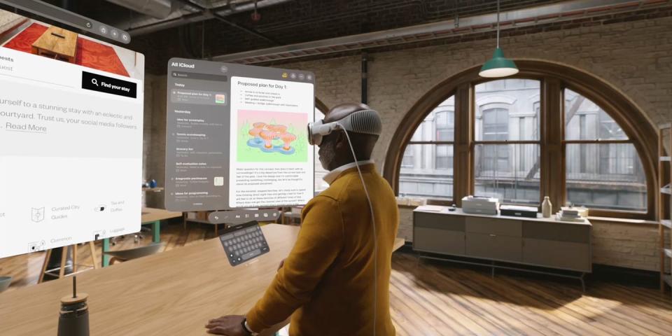 apple vision pro in use
