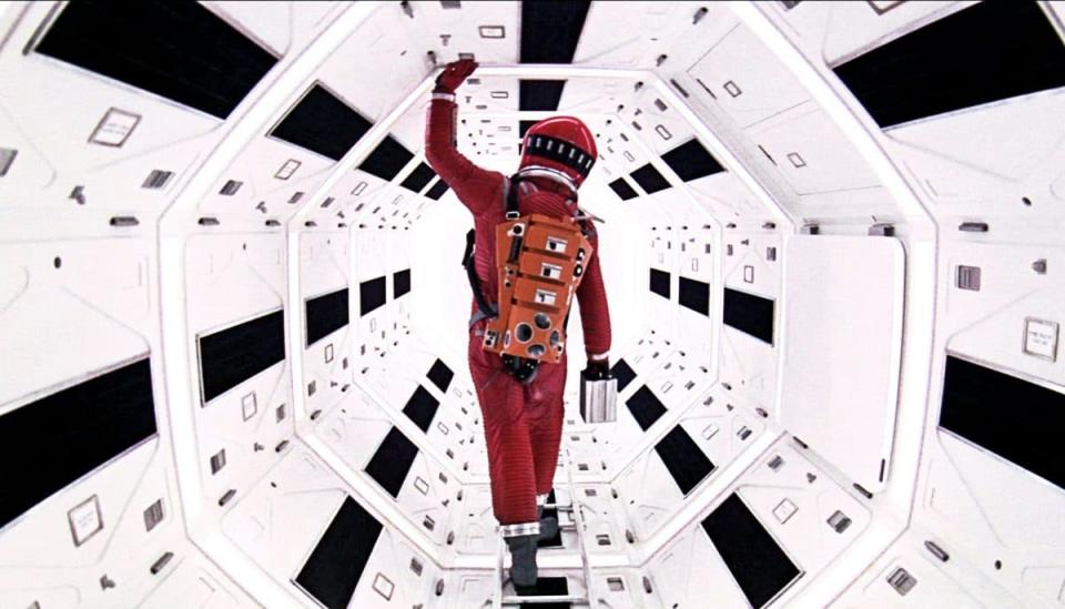 Aboard the space station of 2001: A Space Odyssey.