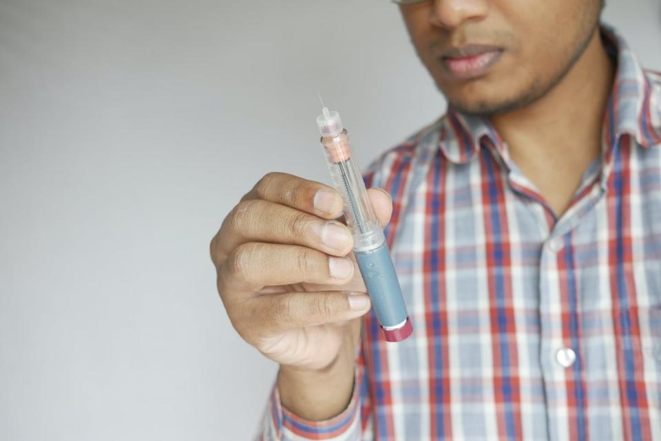 Individuals with Type 2 diabetes are insulin resistant, meaning cells do not adequately recognize insulin. Some people with Type 2 diabetes inject insulin with an insulin pen. (Shutterstock)