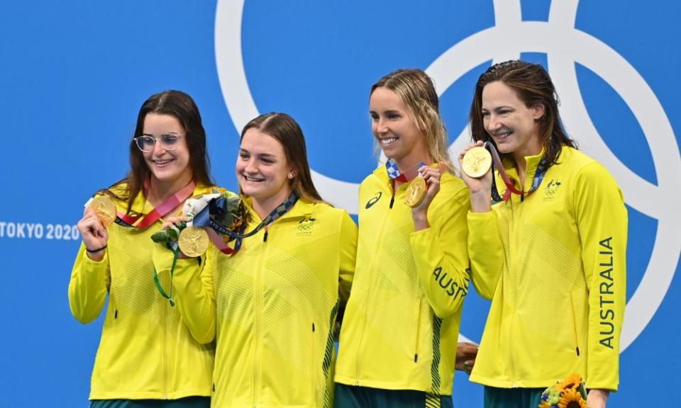 Australia’s gold medal-winning 4x100m medley relay team