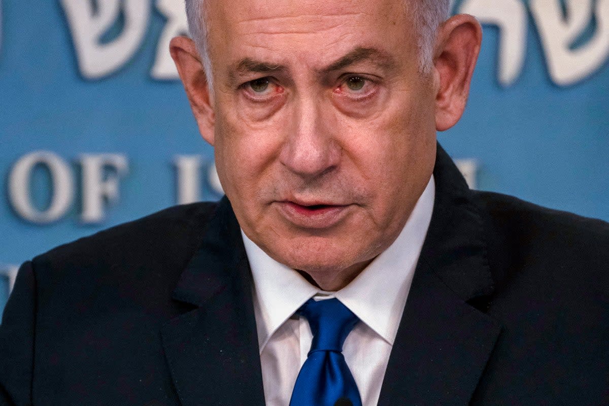 Israeli Prime Minister Benjamin Netanyahu met with Republican Senators via video call on Wednesday (POOL/AFP via Getty Images)