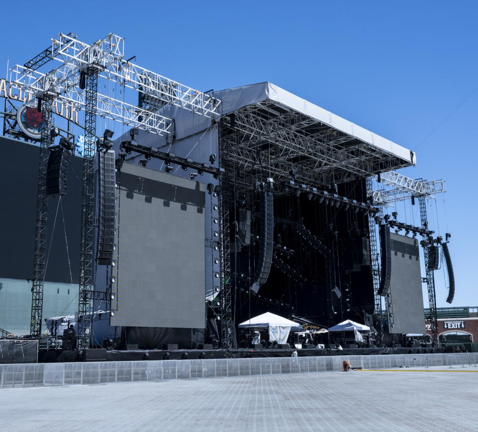 The Dead & Co stage set up with Meyer Sound gear.