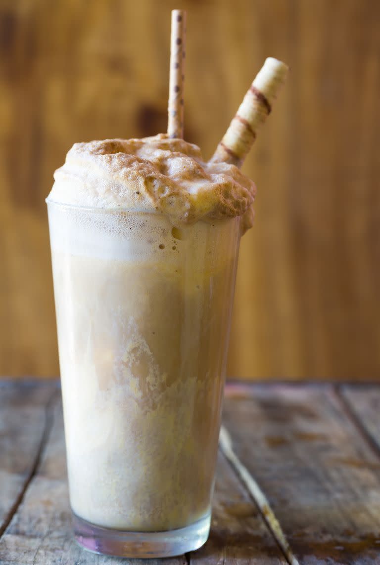 <p>Make your inner child happy with this extra-special root beer float. The secret is two scoops of pumpkin ice cream!</p><p><strong><a href="https://www.thepioneerwoman.com/food-cooking/meals-menus/a80062/pumpkin-ice-cream-floats-2-ways/" rel="nofollow noopener" target="_blank" data-ylk="slk:Get the recipe.;elm:context_link;itc:0;sec:content-canvas" class="link ">Get the recipe.</a></strong> </p>