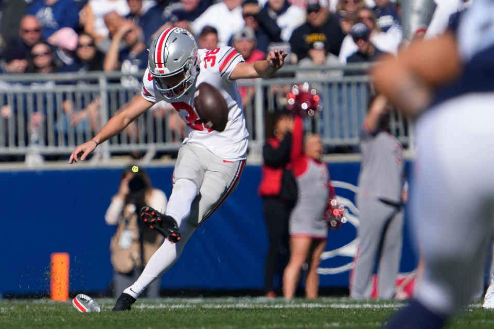 "Love yourself," Ohio State kicker Jayden Fielding said when asked if he had any advice he could share, "because in reality if you love yourself, you'll be able to give more love to others."