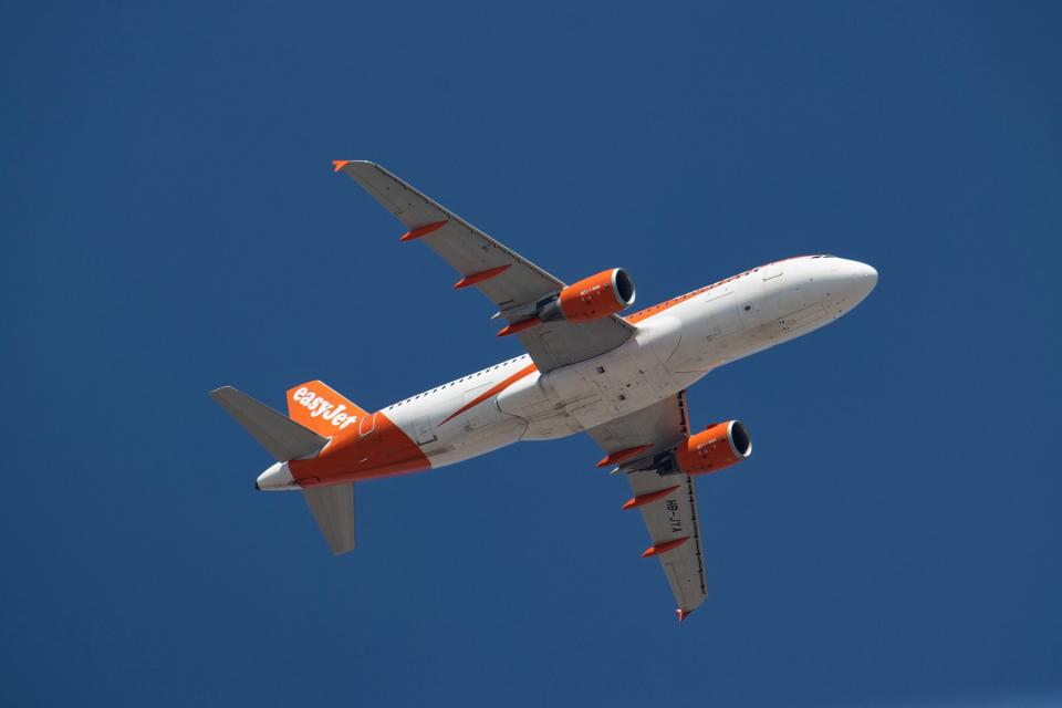 An EasyJet Switzerland Airbus A320 landing at Thessaloniki International Airport Makedonia SKG LGTS