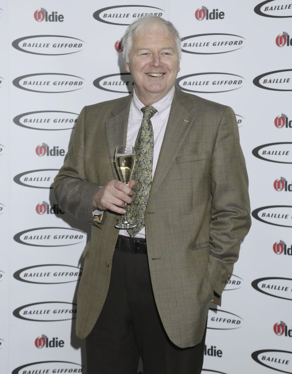 Ian Lavender arrives for The Oldie of the Year Awards, at Simpsons in the Strand, London, Feb. 3, 2014. Actor Ian Lavender, who played a hapless Home Guard soldier in the classic British sitcom “Dad’s Army,” has died, his agent said Monday, Feb. 5, 2024. He was 77. (Yui Mok/PA via AP)