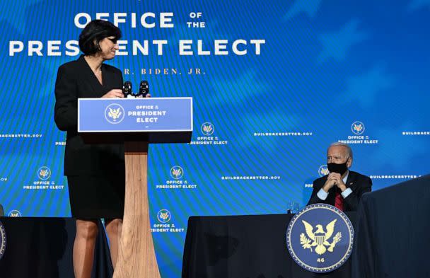 PHOTO: In this Dec. 7, 2020, file photo, Rochelle Walensky looks on after speaking after U.S. President-elect Joe Biden announced his team tasked with dealing with the Covid-19 pandemic, at The Queen in Wilmington, Del. (Jim Watson/AFP via Getty Images, FILE)