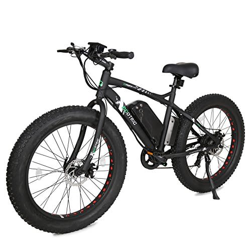 10) Fat Tire Electric Bike Beach Snow Bicycle 26" 4.0 Inch Tire Aluminum Ebike Powerful 500W Motor Electric Mountain Bicycle 36V/12AH Lithium Battery (Black)