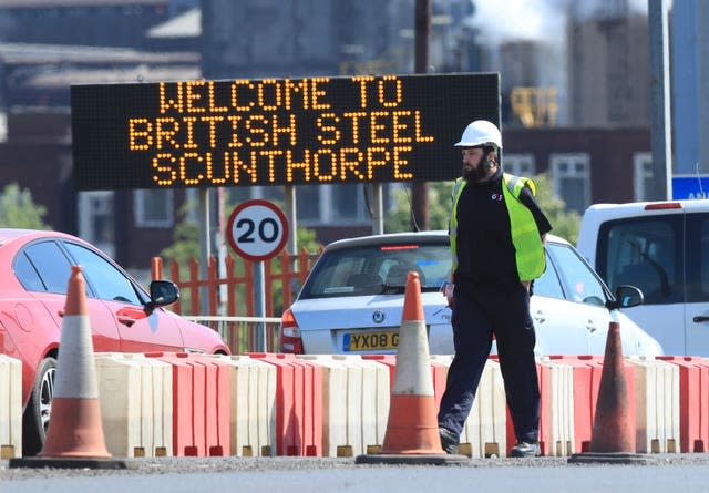 The entrance to the steelworks plant in Scunthorpe