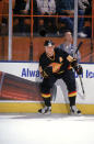 INGLEWOOD, CA - 1995: Pavel Bure #96 of the Vancouver Canucks on the ice during a game against Los Angeles Kings in the 1995 NHL season at the Great Western Forum in Inglewood, California. (Photo by Andy Hayt/Getty Images)