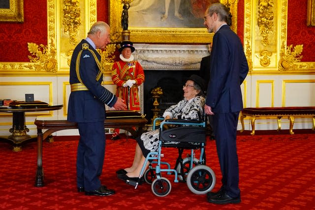 Maria Green from London is made an MBE by the Prince of Wales