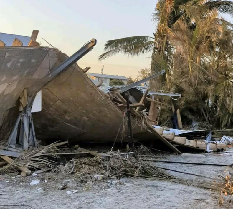 Hurricane Ian tore the roof of the Hideaway Village Motel. (Courtesy Michelle Radabaugh)