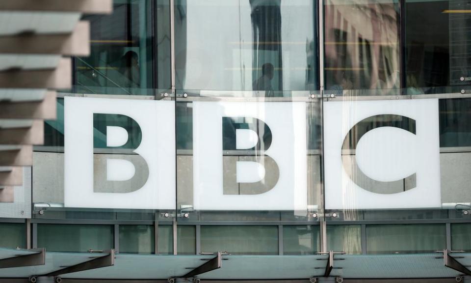 BBC logo at Broadcasting House in London