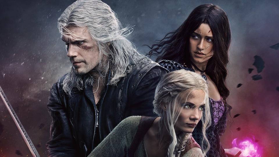 The Witcher season 3 poster with Geralt, Ciri, and Yennefer all looking worried