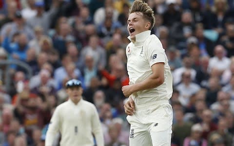 Sam Curran celebrates bowling India's Lokesh Rahul - Credit: Getty images