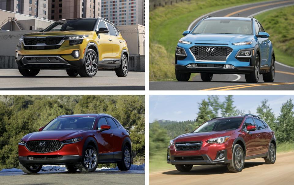 2021 Kia Seltos 2020 Hyundai Kona 2020 Mazda CX-30 2019 Subaru Crosstrek