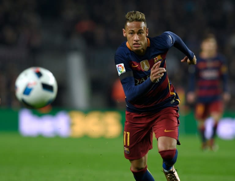 Barcelona forward Neymar during the Copa del Rey quarter-final second leg match against Athletic Bilbao at Camp Nou stadium on January 27, 2016