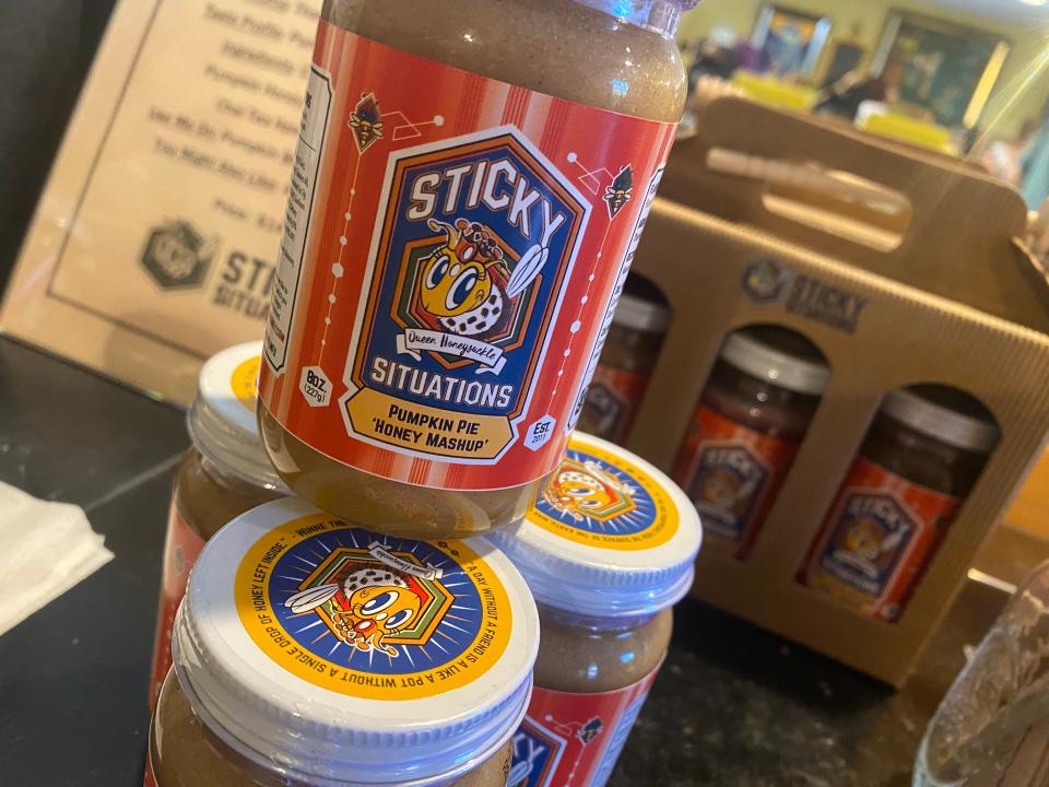 Pumpkin Pie Honey Mash-Up is part of a new line of blended honey varietals available at Sticky Situations in Lahaska.