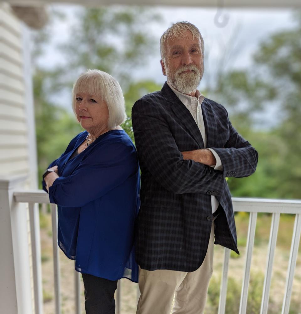 The Saturday, Oct. 22 performance of A.R. Gurney's "Love Letters" at Sandwich Town Hall will star Tobin Wirt, Café Chew co-owner, right, and Denise Dever, executive director of the Sandwich Chamber of Commerce.