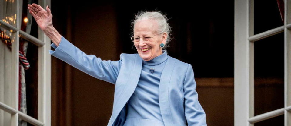 Margrethe II, reine du Danemark, a fait une apparition publique pour son 83e anniversaire dimanche, deux mois après une « importante opération ».   - Credit:MADS CLAUS RASMUSSEN / Ritzau Scanpix / AFP