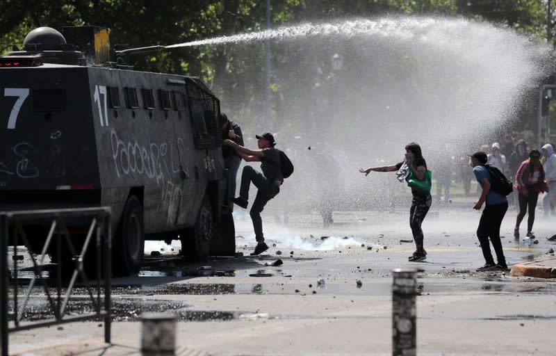 Protest against Chile's state economic model in Santiago