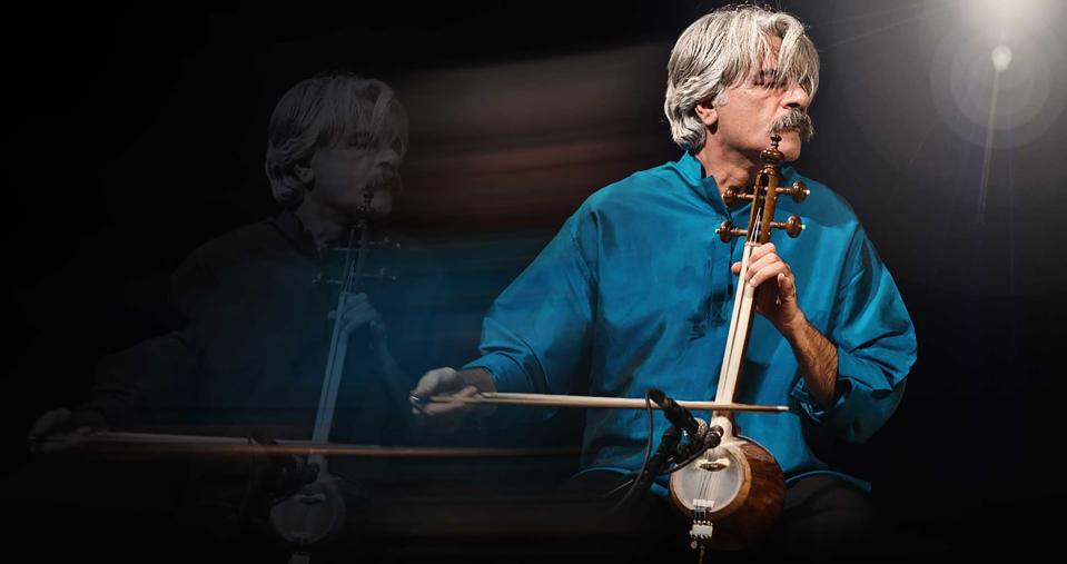 Iranian kamancheh musician Kayhan Kalhor performs his "Silent City" composition with the South Bend Symphony Orchestra March 4, 2023, at the Morris Performing Arts Center in South Bend.