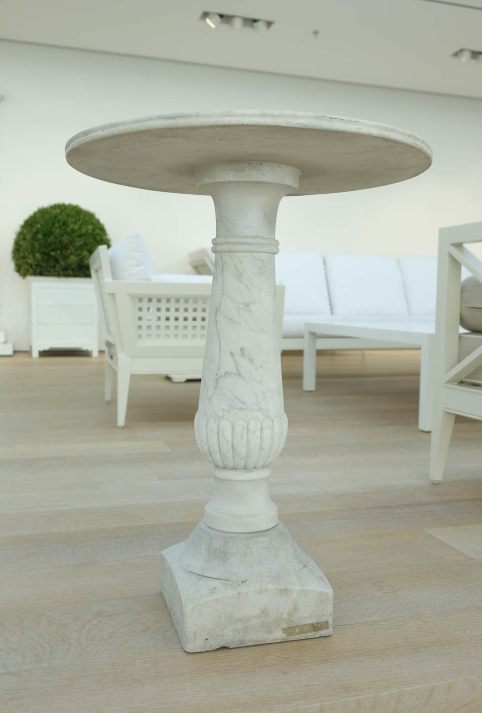 2) Cararra Marble Garden Tables