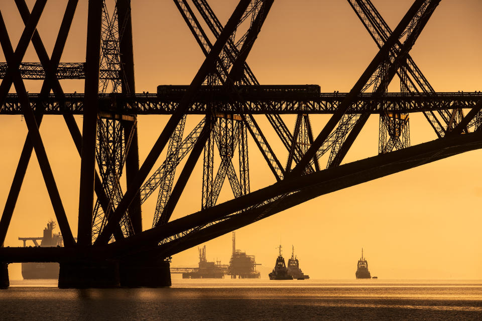 David Queenan titled this image 'Cross Crossing', capturing this scene in Inchgarvie and Fife, Scotland.