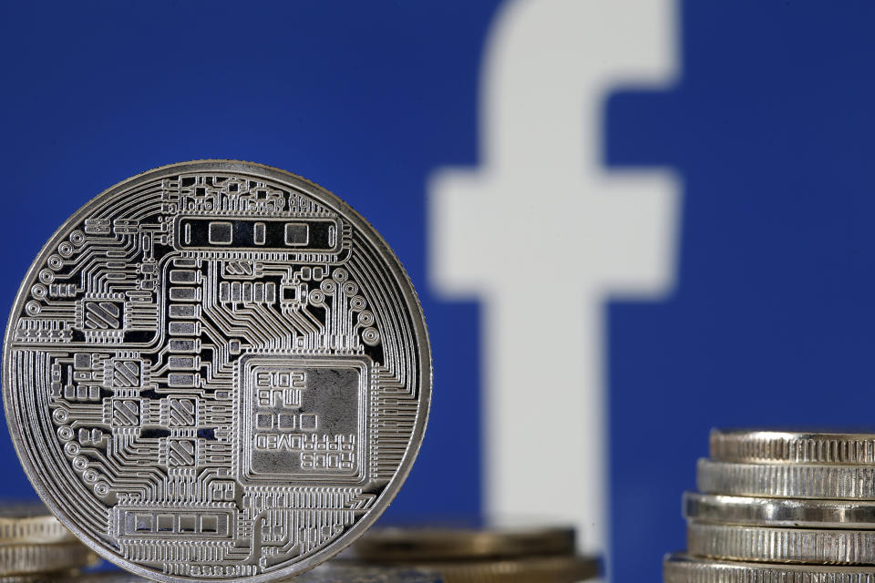 Una representación visual de la moneda digital. Facebook desveló su subsidiaria Calibra, una billetera electrónica para almacenar y enviar su moneda Libra, la nueva criptomoneda que se lanzará en 2020 (Foto: Chesnot / Getty).