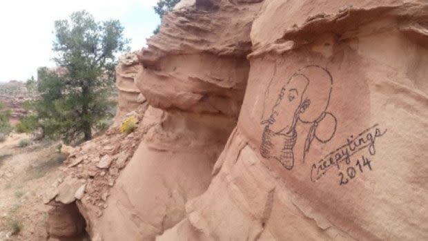 Some of her vandalism caused serious cleanup problems at the national parks and extreme methods have and will be used to remove it. Photo: Instagram
