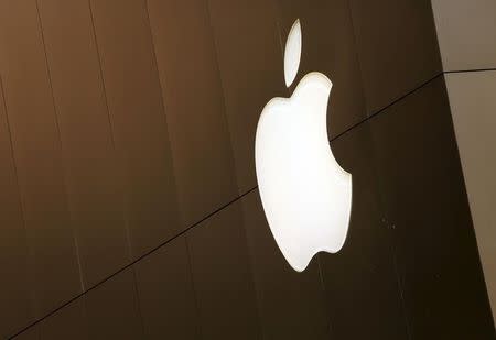 The Apple logo is seen at the flagship Apple retail store in San Francisco, California April 27, 2015. REUTERS/Robert Galbraith - RTX1AJ2C