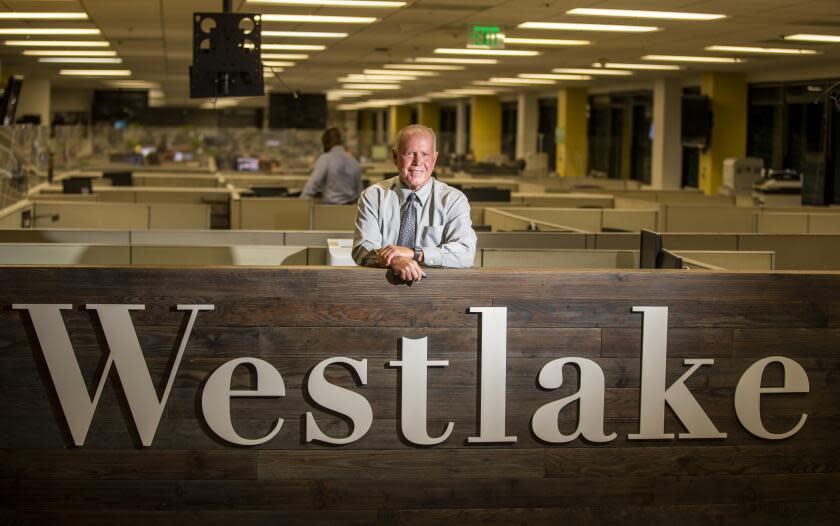 Los Angeles, CA - September 01: L.A. billionaire Don Hankey is photographed at the headquarters of his Hankey Group, Westlake Financial Services office in Mid Wilshire, Los Angeles, Wednesday, Sept. 1, 2021. Hankey made billions on subprime loans but now also finances some of the most exotic homes in Los Angeles, including The One, said to be the largest home in the U.S. - which the developer, Nile Niami, once said he would put on sale for $500 million. Don lent nearly $90 million to get it built and is now in a dispute with the developer who decided he wanted to use it as an event space and not sell it. (Allen J. Schaben / Los Angeles Times)