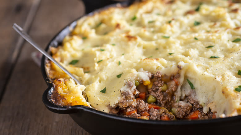 cottage pie in skillet