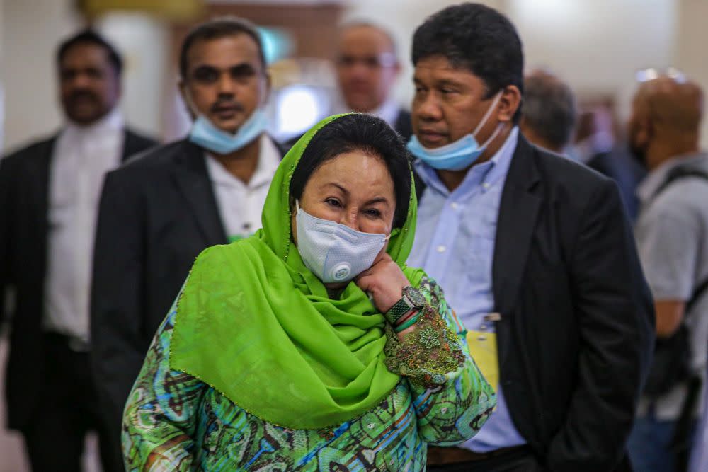 Datin Seri Rosmah Mansor arrives at the Kuala Lumpur High Court July 15, 2020. — Picture by Hari Anggara