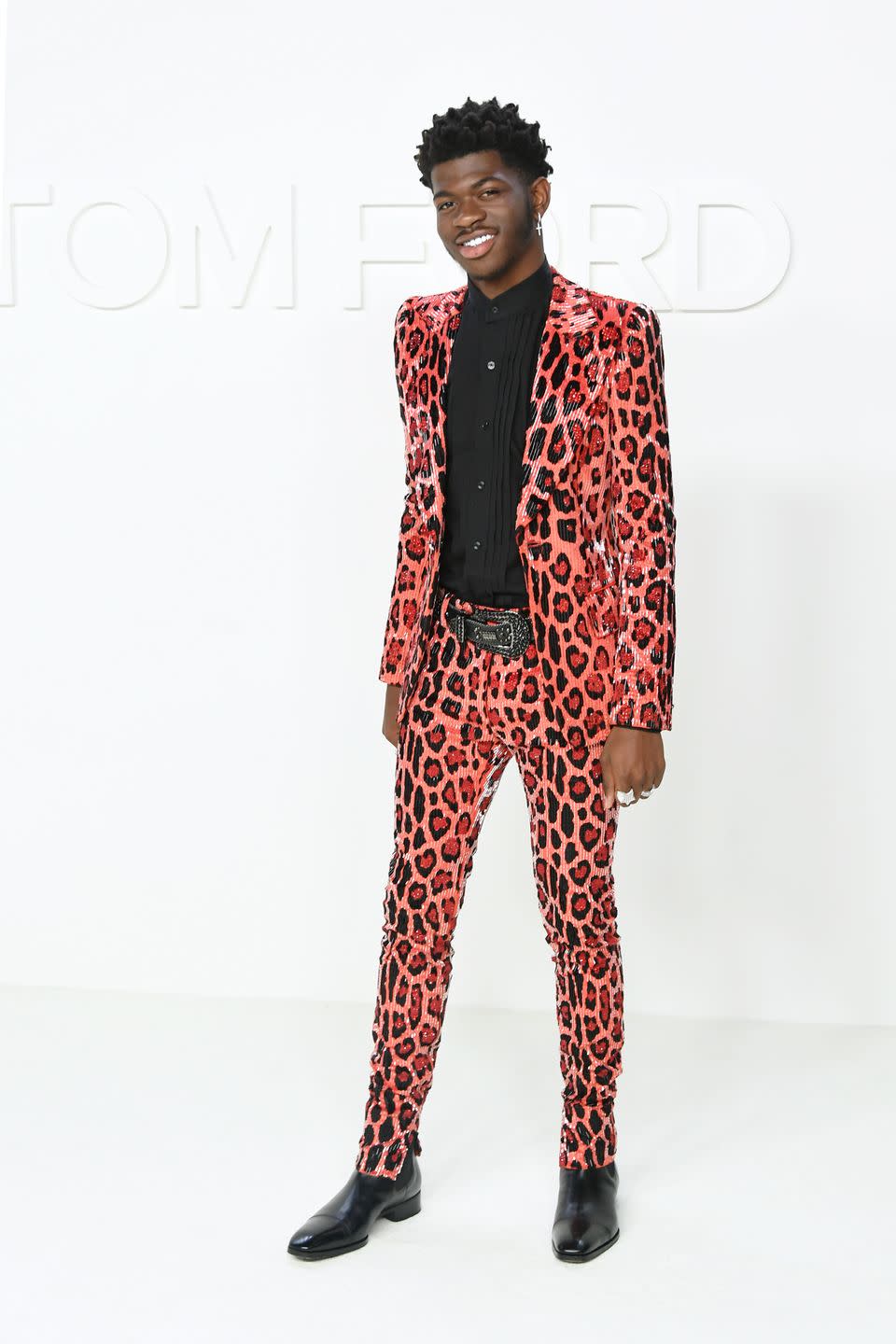 <p>You know Lil Nas had to be extra sharp for a Tom Ford event. This well-tailored leopard-print suit was the perfect combo of personality and sophistication.</p>