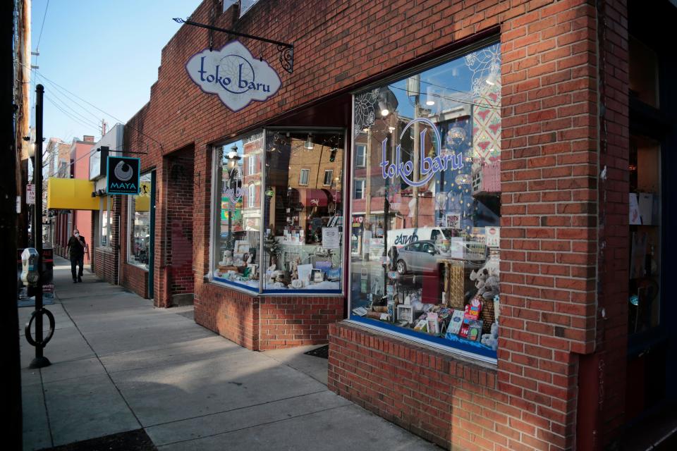 The storefront of Toko Baru on Ludlow Avenue in the Gaslight District of the Clifton neighborhood of Cincinnati.